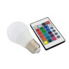 Bec LED 16 culori, cu telecomanda, 48×92 mm, culoaremodel Alb