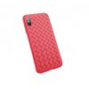 Husa telefon pentru Iphone 8, impletita, imitatie piele, culoaremodel Rosu