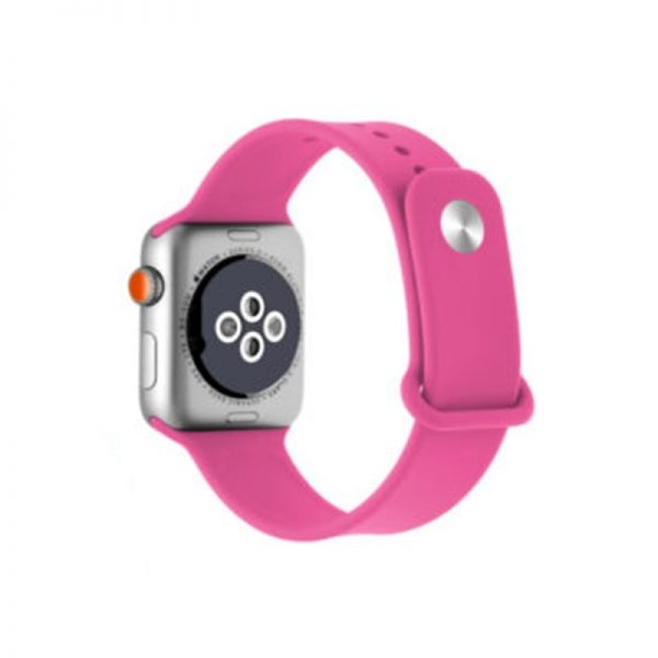 Curea compatibila Apple Watch 1/2/3/4, silicon, 42/44 mm, culoaremodel Roz fuchsia