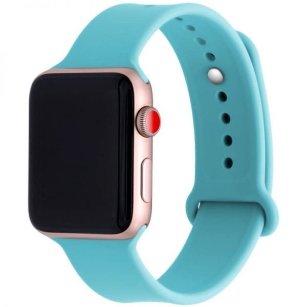 Curea compatibila Apple Watch 1/2/3/4, silicon, 42/44 mm, culoaremodel Verde menta