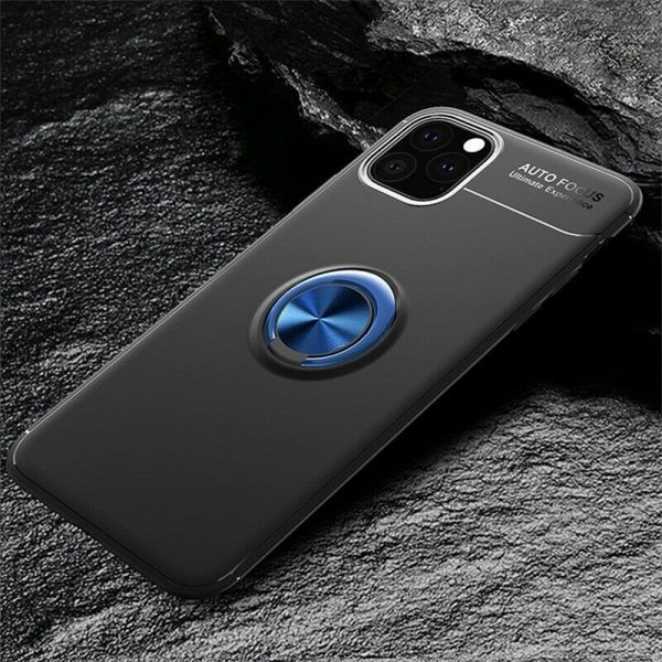 Husa de protectie cu inel metalic rotativ pentru Iphone, culoaremodel Albastru, marime Iphone 11 Pro Max