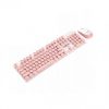 Kit mouse si tastatura wireless, N520, Gonga®, culoaremodel Roz