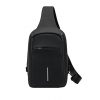 Rucsac cu un umar antifurt, cu USB, impermeabil, Gonga®, culoaremodel Negru