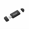 Card Reader OTG 3in1, Cititor de carduri Compact PVC – Universal TF / SD Memory, Micro USB Combo, Type-C, USB, Gonga®, culoaremodel Negru