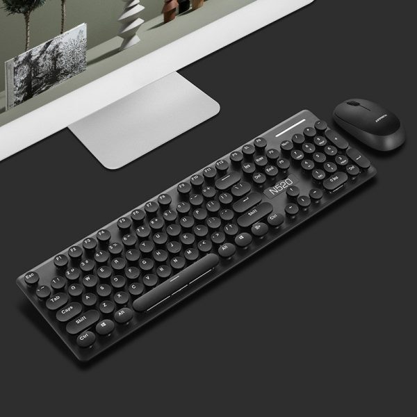 Kit mouse si tastatura wireless, N520, Gonga, culoaremodel Negru
