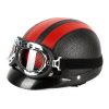 Casca moto model vintage cu ochelari, culoaremodel Rosu