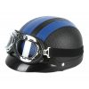 Casca moto model vintage cu ochelari, culoaremodel Albastru