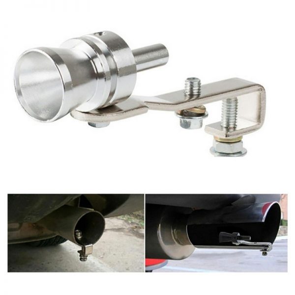 Adaptor sunet turbo universal din aluminiu pentru toba de esapament, fluier evacuare, Gonga, culoaremodel Argintiu