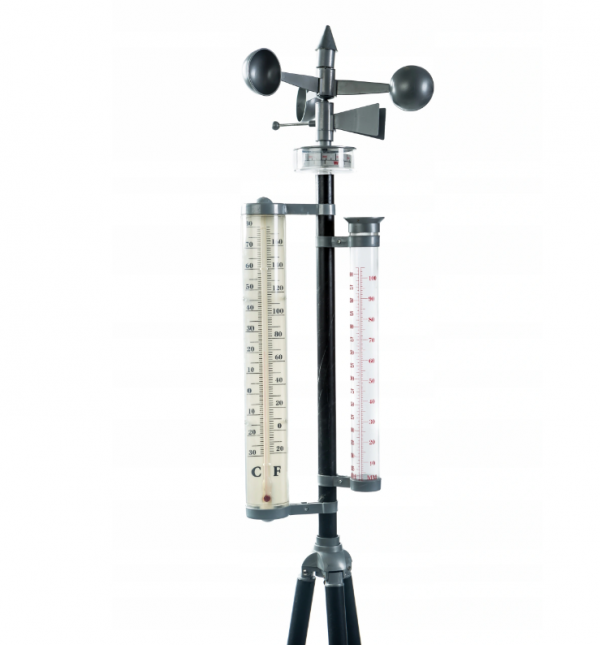 Statie meteo de exterior cu cu vinometru si trepied, Gonga, culoaremodel Negru