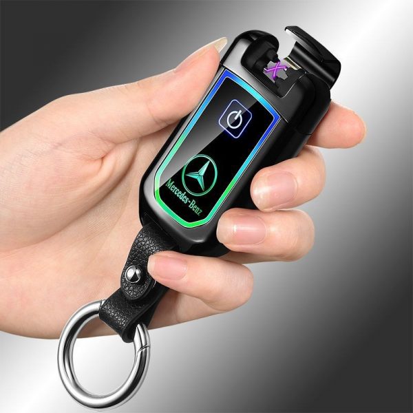 Bricheta electrica LED cu model Mercedes, aprindere cu touch, negru