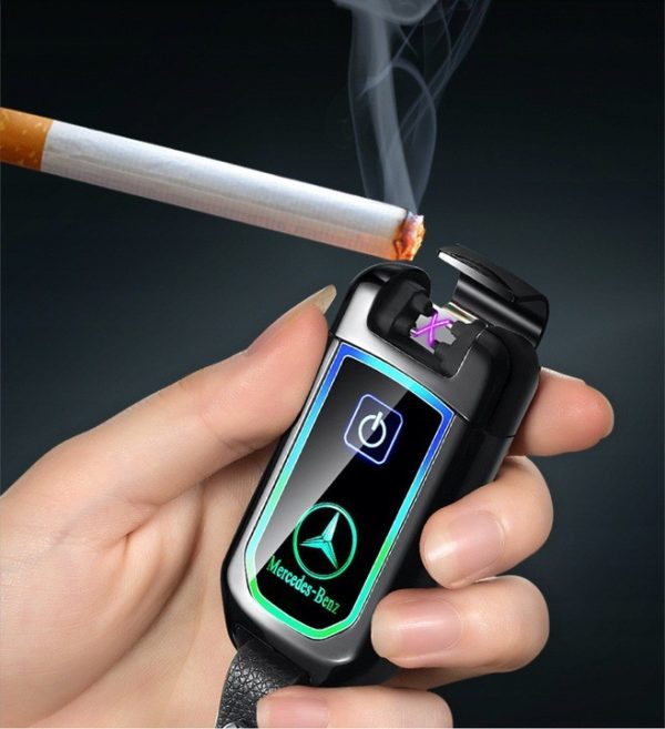 Bricheta electrica LED cu model Mercedes, aprindere cu touch, negru