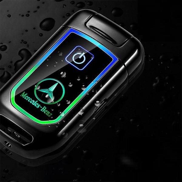 Bricheta electrica LED cu model Mercedes, aprindere cu touch, negru