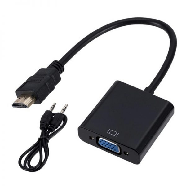 Adaptor Convertor HDMI la VGA + AUDIO, Gonga, culoaremodel Negru