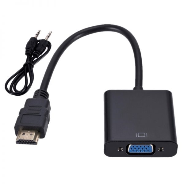 Adaptor Convertor HDMI la VGA + AUDIO, Gonga, culoaremodel Negru