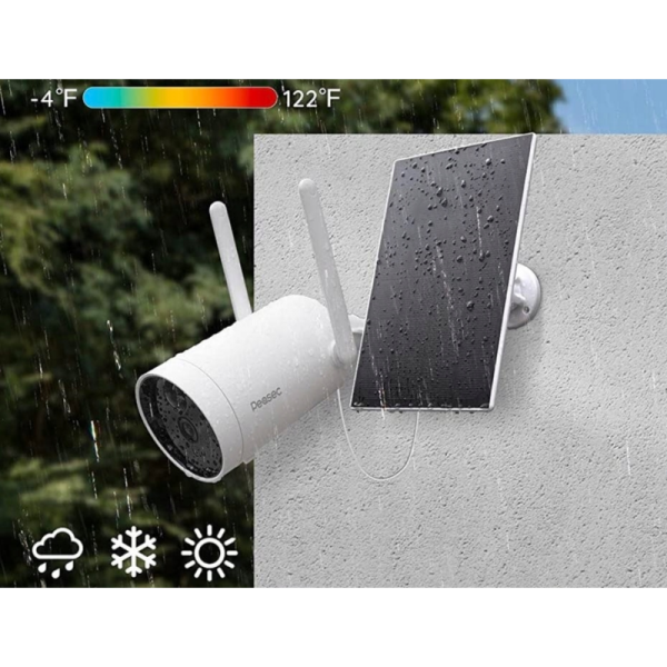 Camera de supraveghere Full HD cu alimentare prin panou solar, Gonga, culoaremodel Alb