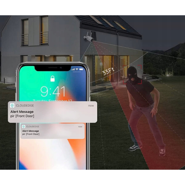 Camera de supraveghere Full HD cu alimentare prin panou solar, Gonga, culoaremodel Alb