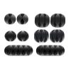 Set 10 bucatati, organizatoare de cabluri, diverse marime, Gonga®, culoaremodel Negru