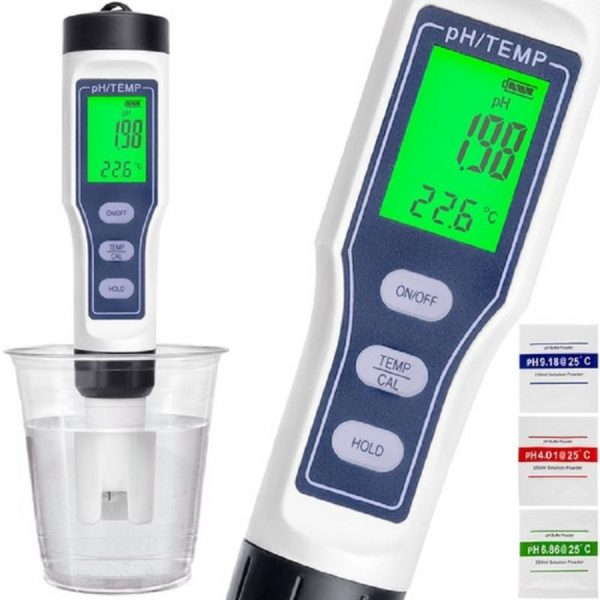 Tester 2in1, pH-ul apei și temperatura acesteia intre 0,19 ° si 60 °