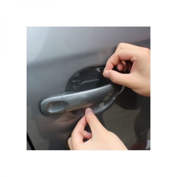 Set 4x autocolant transparent pentru protectie zgarieturi manere usa, culoaremodel Transparent