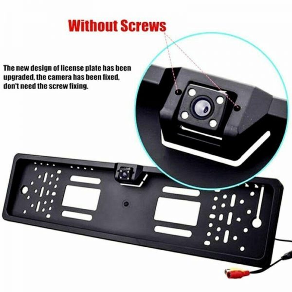 Suport placuta numar cu camera marsarier, 170 grade, night vision, negru, Gonga