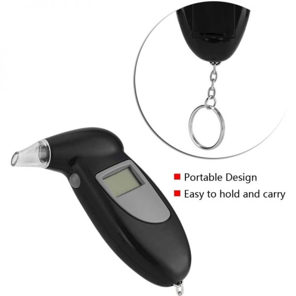 Alcool tester digital, tip breloc, negru, Gonga