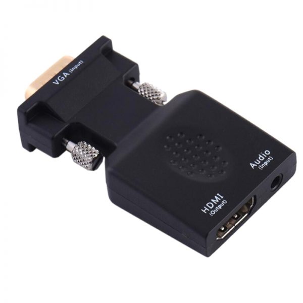 Convertor/adaptor video/audio de înaltă calitate de la VGA (D-Sub) la HDMI, Gonga®, culoaremodel Negru