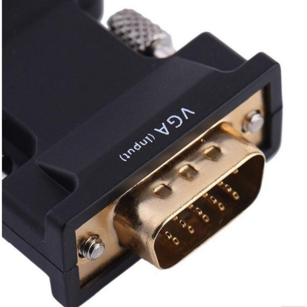 Convertor/adaptor video/audio de înaltă calitate de la VGA (D-Sub) la HDMI, Gonga®, culoaremodel Negru