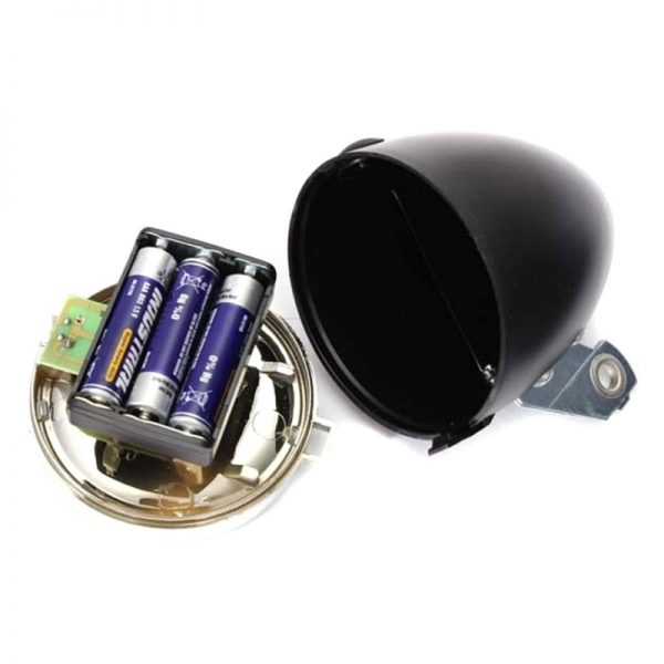 Lampă retro pentru bicicleta, crom, Gonga®, culoaremodel Negru