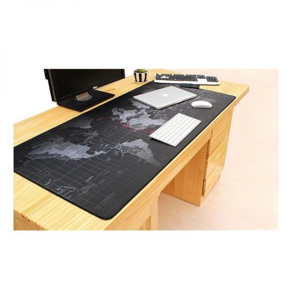 Mouse pad cu model harta lumii, Gonga, culoaremodel Negru, marime 80 x 30 cm