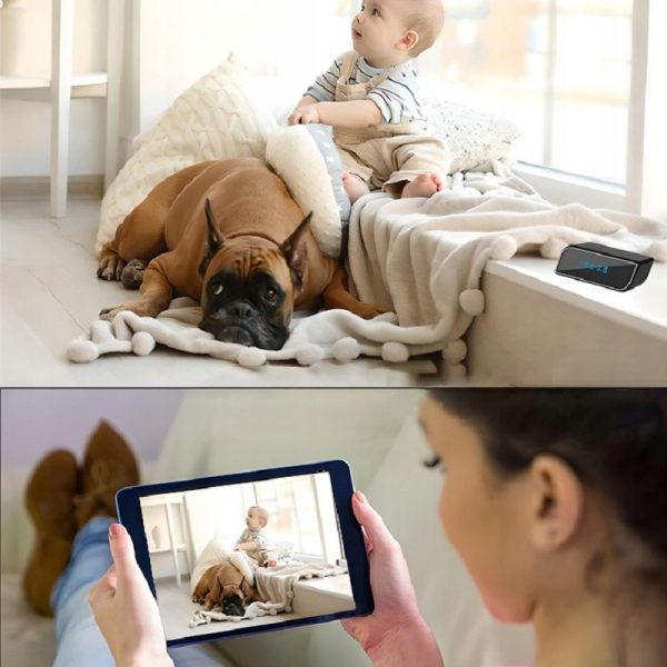 Ceas digital cu camera ascunsa, 1920 x 1080, Gonga®, culoaremodel Negru