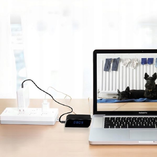 Ceas digital cu camera ascunsa, 1920 x 1080, Gonga®, culoaremodel Negru