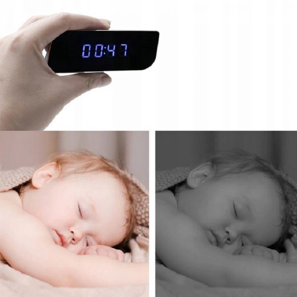 Ceas digital cu camera ascunsa, 1920 x 1080, Gonga®, culoaremodel Negru