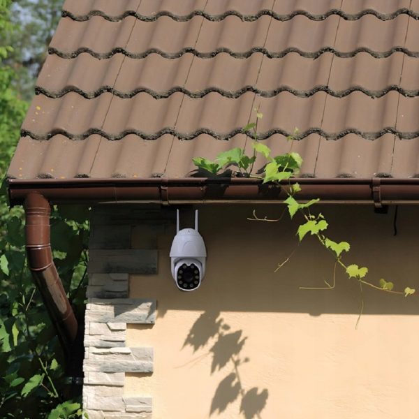 Camera supraveghere IP de exterior, rotativa, WiFi ZOOM 2MP 2MPx, Gonga®, culoaremodel Alb