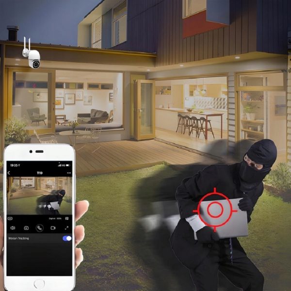 Camera supraveghere IP de exterior, rotativa, WiFi ZOOM 2MP 2MPx, Gonga®, culoaremodel Alb