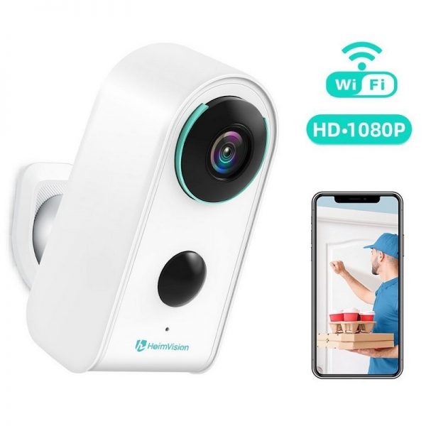 Camera Wi-Fi reîncărcabilă HeimVision, interior/exterior, baterie de 6000mAh, culoaremodel Alb