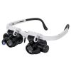 Ochelari de ceasornicar/lupe, marire x8 si x23, iluminare led, Gonga®, culoaremodel Alb/Negru