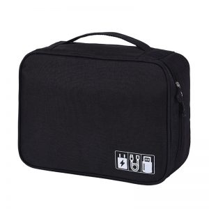 Geanta tip organizator pentru cabluri si accesorii, Gonga®, culoaremodel Negru