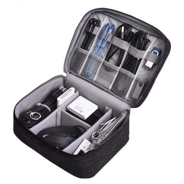 Geanta tip organizator pentru cabluri si accesorii, Gonga®, culoaremodel Negru