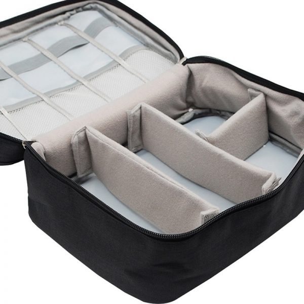 Geanta tip organizator pentru cabluri si accesorii, Gonga®, culoaremodel Negru