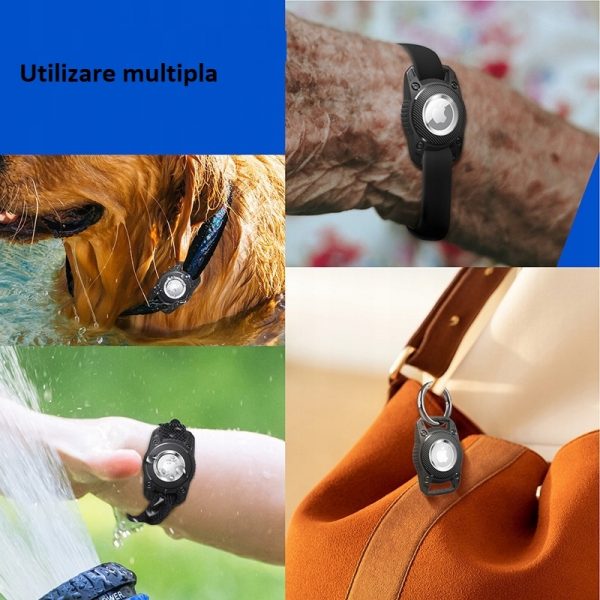 Husa impermeabila pentru AirTag, Gonga®, culoaremodel Negru