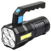 Lanterna LED reincarcabila, cu acumulatori, 15x6x6 cm, Gonga®, culoaremodel Negru