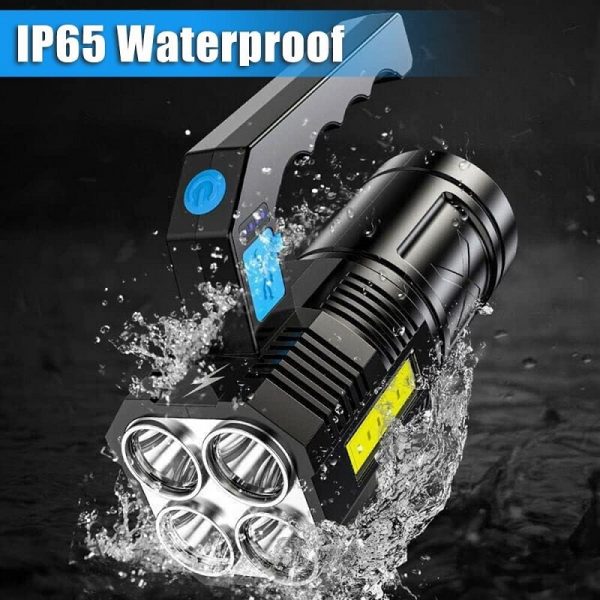 Lanterna LED reincarcabila, cu acumulatori, 15x6x6 cm, Gonga®, culoaremodel Negru