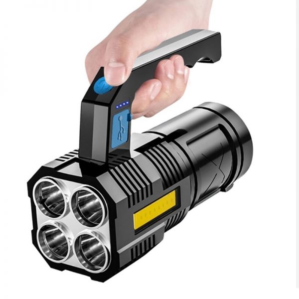 Lanterna LED reincarcabila, cu acumulatori, 15x6x6 cm, Gonga®, culoaremodel Negru