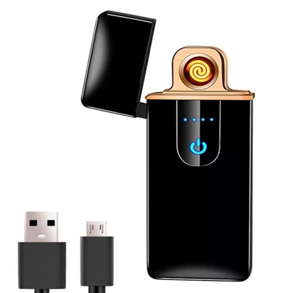 Bricheta electrica cu senzor, antivant, cablu usb inclus, Gonga®, culoaremodel Negru