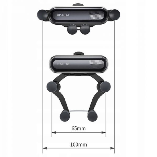 Suport auto telefon GRAVITY, 5 puncte sustinere, prindere grila ventilatie, Gonga®, culoaremodel Negru
