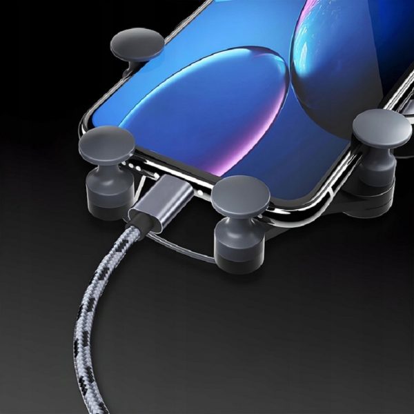 Suport auto telefon GRAVITY, 5 puncte sustinere, prindere grila ventilatie, Gonga®, culoaremodel Negru