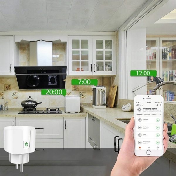 Priza wifi, smart, compatibila cu aplicatii Tuya, Smartlife, Gonga®, culoaremodel Alb