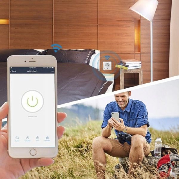 Priza wifi, smart, compatibila cu aplicatii Tuya, Smartlife, Gonga®, culoaremodel Alb