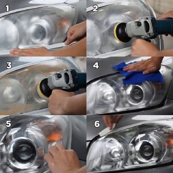 Kit polish pentru faruri, elimina zgarieturile, previne ingalbenirea, readuce stralucirea farurilor, Gonga®, culoaremodel Multicolor