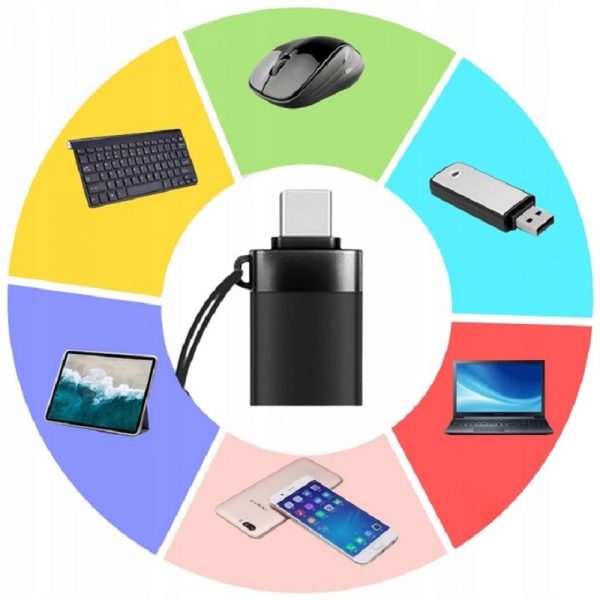 Adaptor USB 3.0 la Type-C, portabil, viteza de pana la 10 Gb/s, Gonga®, culoaremodel Negru